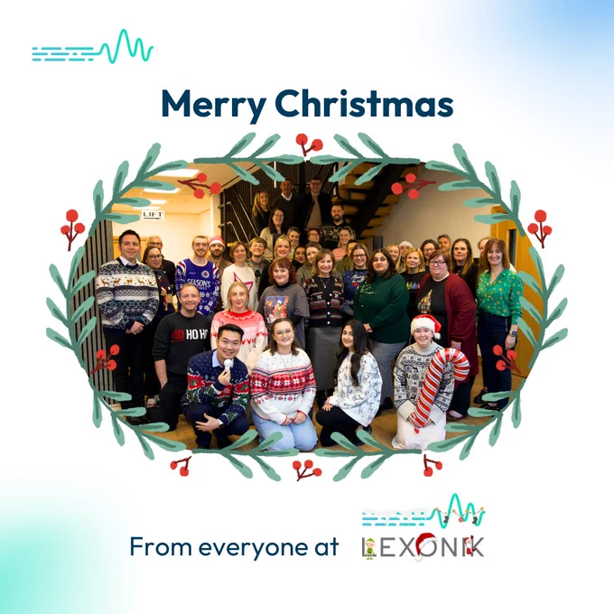 Merry Christmas from everyone at Lexonik.
Image of Lexonik staff members wearing Christmas jumpers.