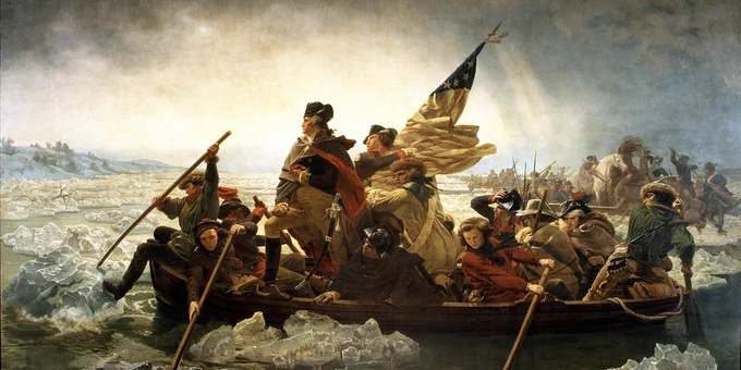 On Christmas night, George Washington and the Continental Army crossed the Delaware River for a surprise attack against Hessian soldiers. George Washington knew a win was needed. George Washington planned to have 5400 soldiers cross the icy Delaware River. Two attachments could not cross. As a result, George Washington had only 2400 soldiers. The army traveled 9 miles south to Trenton.