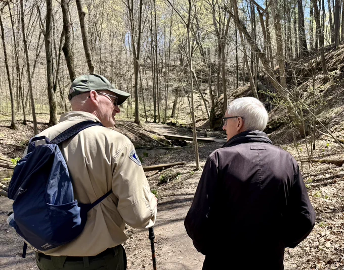 Gov. Evers hikes with DNR park staff