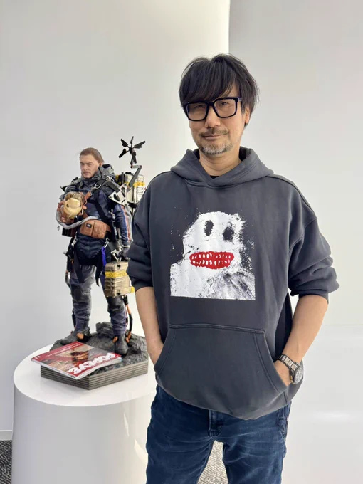 Hideo Kojima wearing the HOT GARMUT hoody