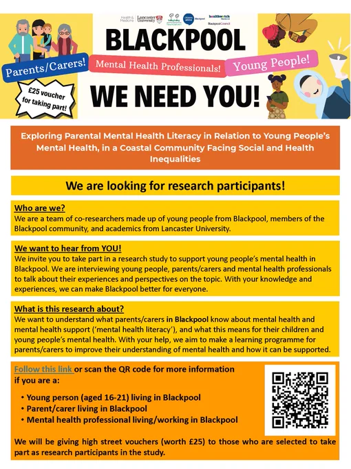 Recruitment poster for the study including QR code