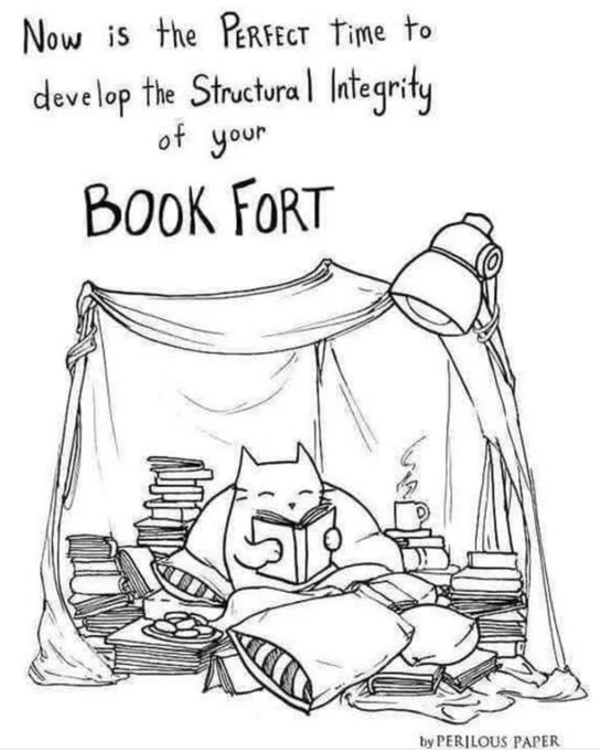 Now is the perfect time to develop the structural integrity of your book fort.