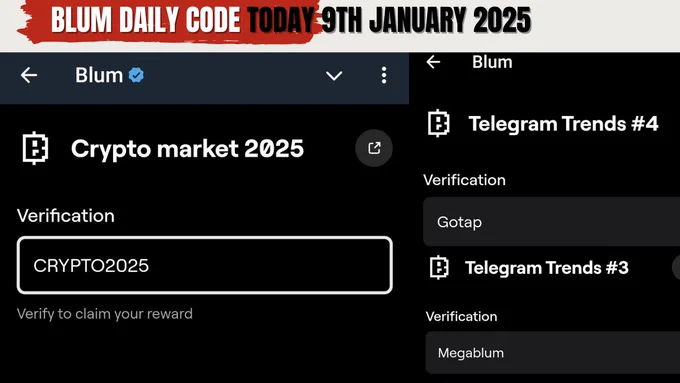 Blum code today 9th jan