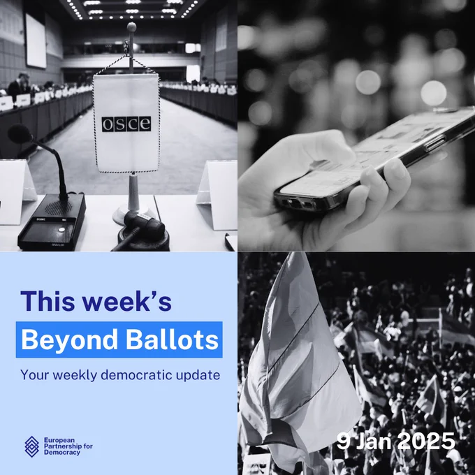 This week's Beyond Ballots. 

Your weekly democratic update.

9 Jan 2025

Image credits (clockwise): OSCE/Mikhail Evstafiev (to align with CC BY-ND 4.0); Vakho kareli/Media April; Tverdokhlib on Adobe Stock.