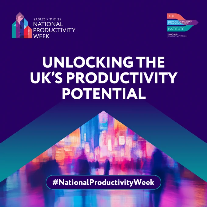 Poster for National Productivity Week with the title Unlocking the UK's Productivity Potential. 