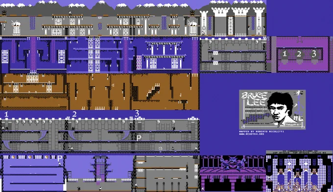 Bruce Lee (Commodore 64) map.