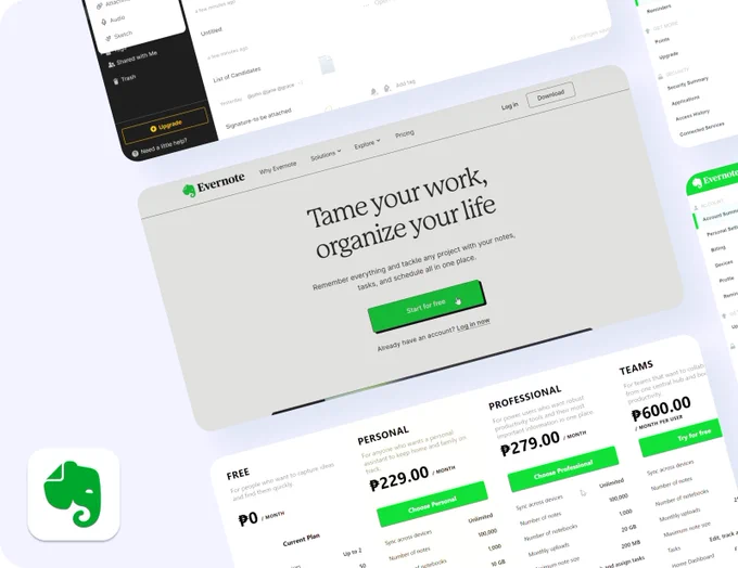 Evernote (Desktop) User Flows
