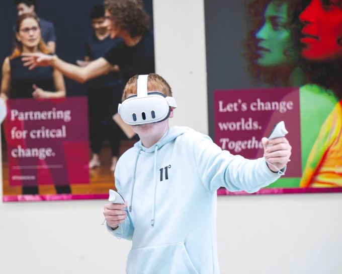 Exploring virtual worlds is Eoin Moylan, Coláiste Bhaile Chláir, Co Galway. Photos – Credit Andrew Downes, XPOSURE