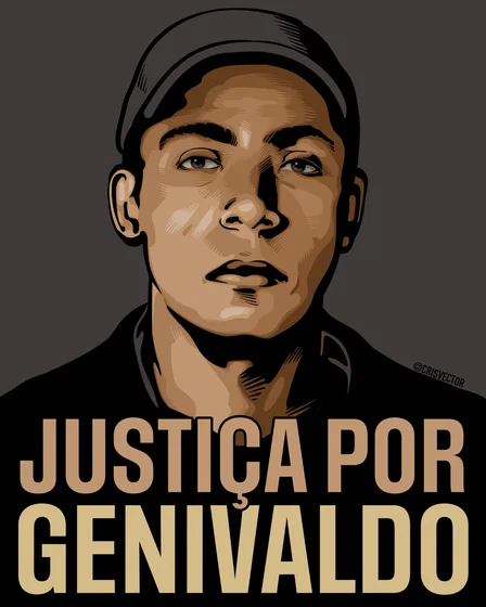 Arte pedindo justiça por Genivaldo, que viralizou na Internet. Cristiano Siqueira. Twitter: @crisvector