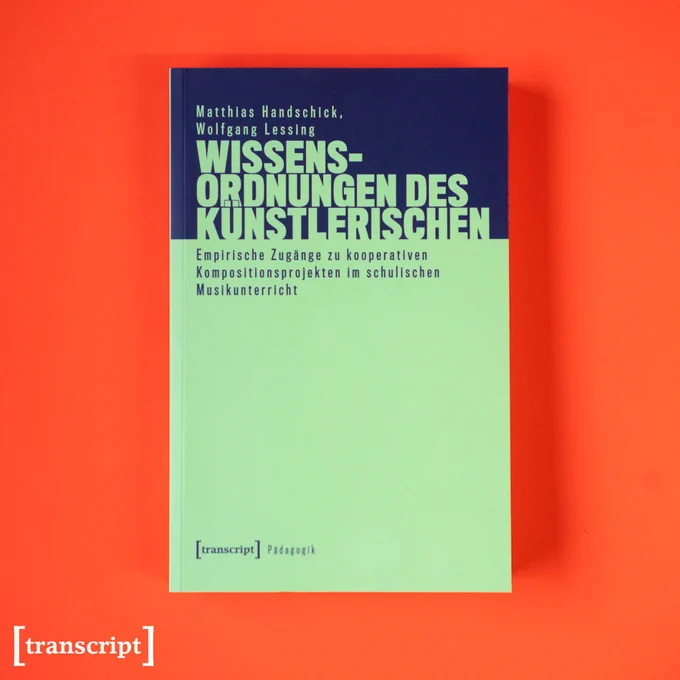 Das Buch-Cover von »Wissensordnungen des Künstlerischen« auf orangenem Hintergrund.