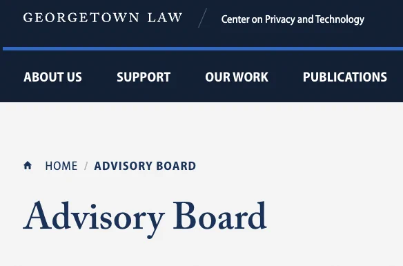 screenshot of advisory board webpage header