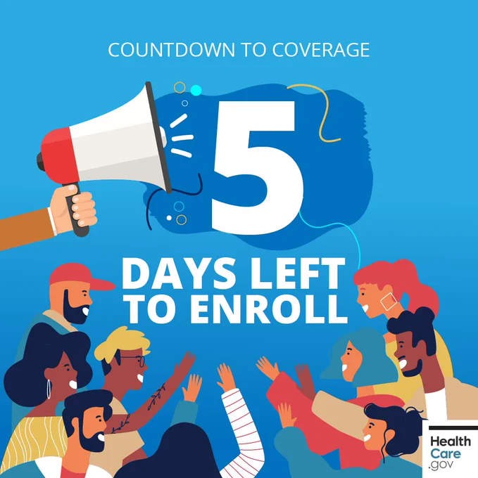 Countdown to Coverage
5 days left to enroll