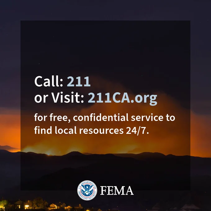 Call 211 or visit 211CA.org for free, confidential service to find local resources 24/7.