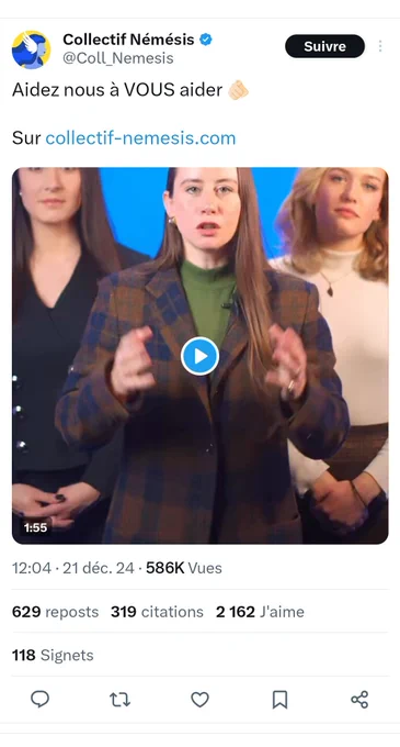 Capture d'écran du collectif Némésis 