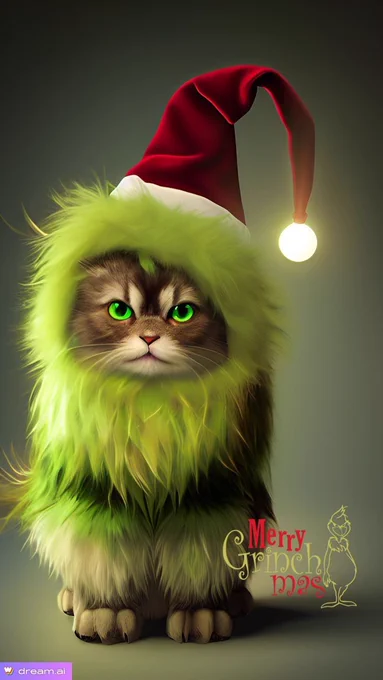 #GRINCHMASKITTY THANK YOU DIANE JUST PURRRRRFECT❣️THE CAT'S MEOW🙆🏻