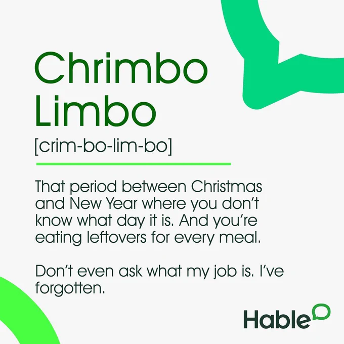 Decorative graphic designed to look like a Dictionary definition, explaining what the Chrimbo Limbo is.