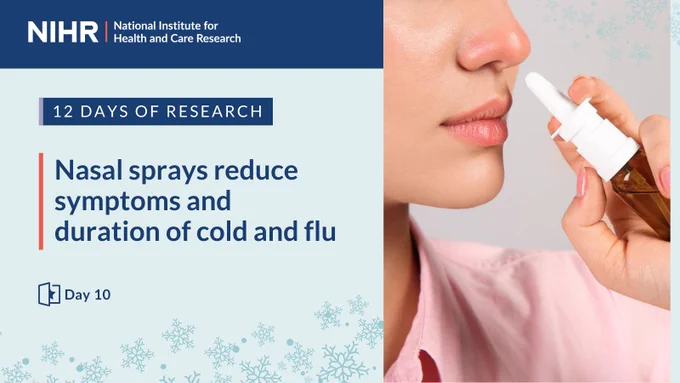 12 days of research, day ten:
Nasal sprays reduce symptoms and duration of cold and flu