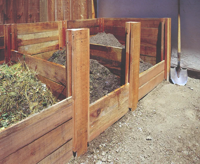 This build-it-yourself compost bin has three sections, each with a full cubic yard (3/4 cubic meter) of capacity: The first is for fresh leaves, clippings, and other organic matter from your yard, while the second holds partially decayed material turned from the first stage after a few weeks to add oxygen, prevent matting and odors, and speed the conversion to compost. The final stage is for fully composted compost storage, ready to use in your garden and plant beds. Find full plans and construction steps at the link.🌿 Copyright ©1999, 2024 by Dolezal & Associates. All Rights Reserved. grownbyyou.com 