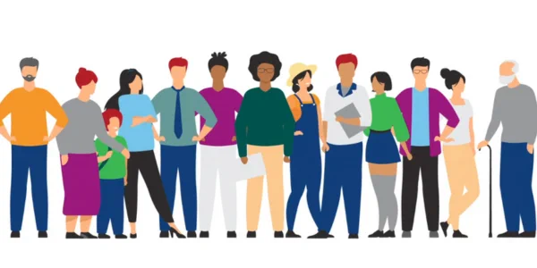 Illustrated graphic of people of varying ages, races and ethnicities.