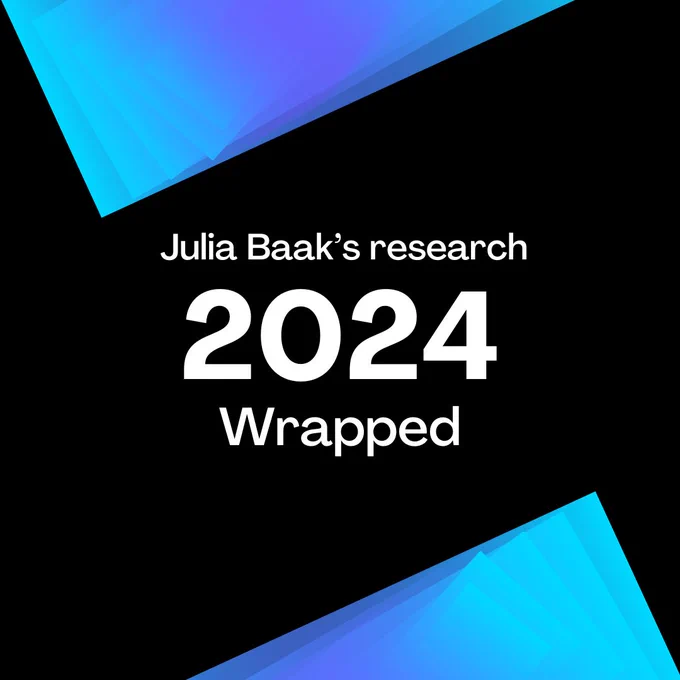 "Julia Baak's research 2024 wrapped" in the style of Spotify Wrapped