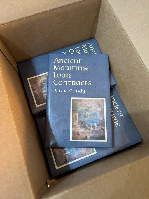 Peter Candy unboxing his new book, 'Ancient Maritime Loan Contracts'