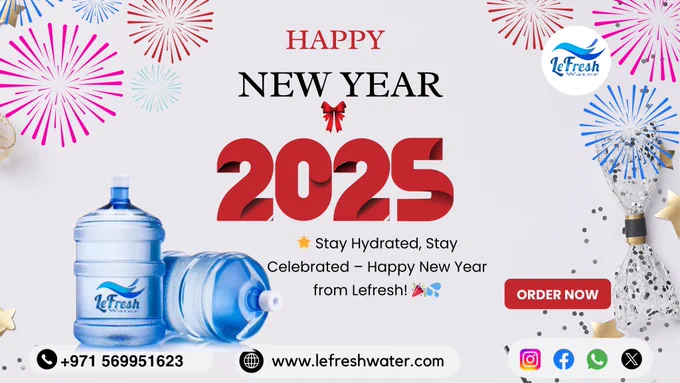 💧✨ Cheers to a Fresh Start in 2025! ✨💧
Start your New Year hydrated, refreshed, and ready to conquer your dreams with Lefresh Mineral Water. 🌟

💙 Because every great beginning starts with pure water. Let’s toast to health, happiness, and a prosperous year ahead! 🥂

Stay fresh, stay healthy, stay inspired. Here's to making 2025 unforgettable! 🥳🎆

Tag your friends and loved ones to spread the New Year vibes! 💌

#NewYear2025 #Goodbye2024 #Hello2025 #LefreshLife #HydrationGoals #PureAndFresh #StayHealthyStayHappy #HappyNewYear #DrinkPure #FreshStart #WellnessJourney #HydrateYourSoul #CelebrateWithLefresh #NewYearGoals #InstaHappiness