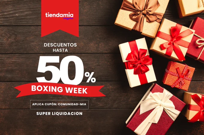 El "Boxing Day" y "Boxing Week" son las rebajas y liquidaciones después de Navidad en Estados Unidos.

Encontra en TiendaMia productos seleccionados en liquidación hasta 50% OFF: Celulares Xiaomi, Celulares Samsung Galaxy, Apple Airpods, Apple Macbook, Playstation 5, Notebooks y mucho más...

Aplicá el Cupón de Descuento: COMUNIDAD-MIA y obtén el mayor descuento.