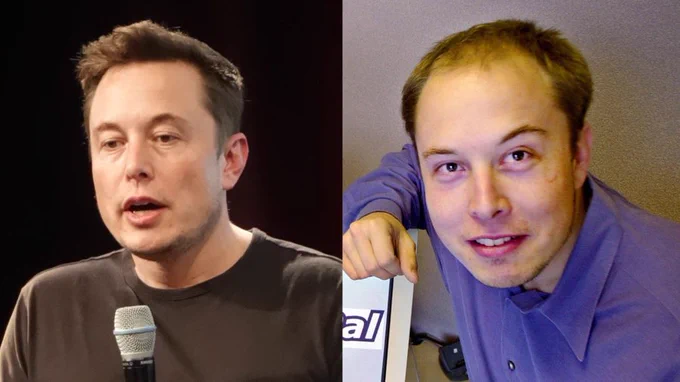 !B Elon Musk früher und heute