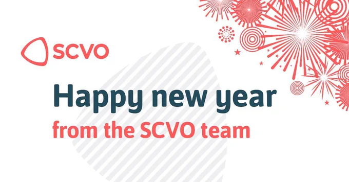 Graphic reading: SCVO Happy new year from the SCVO team