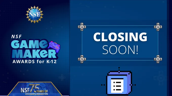 Promotional graphic for the NSF Game Maker Awards.