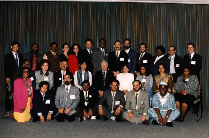 1996-1997 Humphrey Fellows with President Jimmy Carter (center).