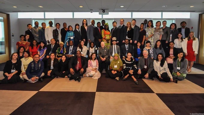 2017-2018 Humphrey Fellows with President Jimmy Carter (center).  