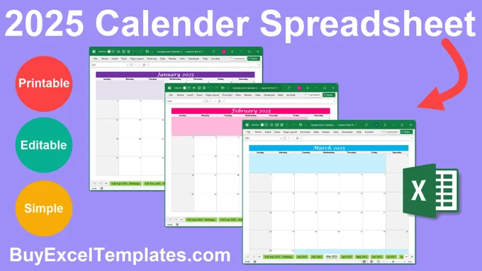2025 calendar template