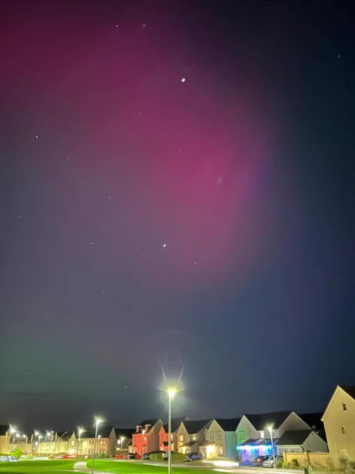 Aurora borealis over East Lothian, Scotland. 1/1/15