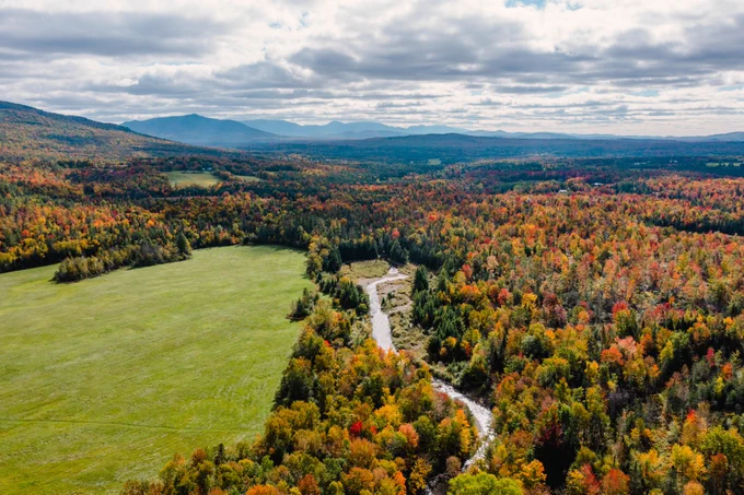 Garland Brook in central New Hampshire. White Mountains in the background.