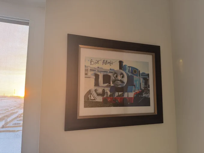 A signed picture of Thomas from Britt Allcroft in CalleyFan’s office.