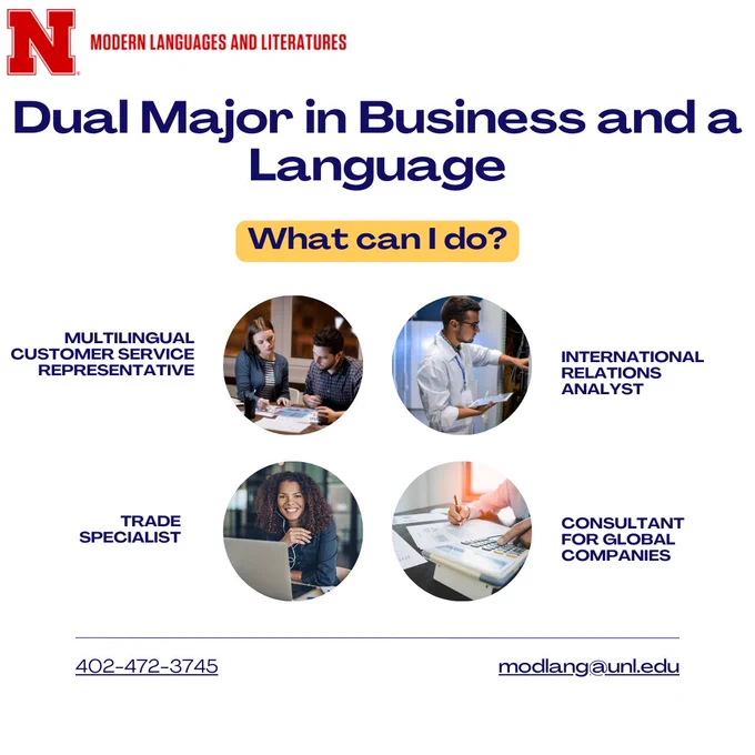 Consider a dual major in the Department of Modern Languages and Literates and College of Business.