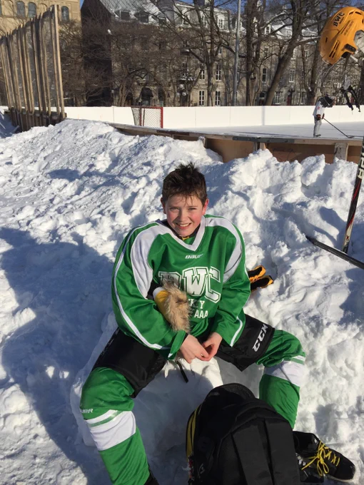Christian Fitzgerald at the outdoor rink