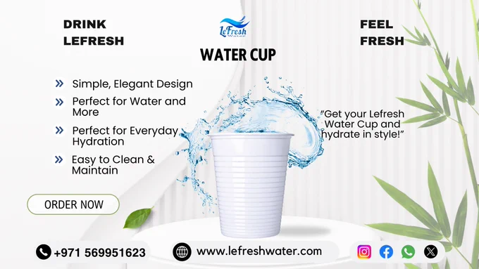 The Plastic Cups – 1000 Pieces pack from LeFresh offers a practical solution for any event, office, or business needing disposable cups for water. These durable, high-quality plastic cups are ideal for large gatherings, meetings, or everyday use. With 1000 cups in each pack, they’re perfect for providing water to guests, employees, or participants in any setting. As a trusted mineral water company in Abu Dhabi, LeFresh ensures that every product we offer meets high standards. Our mineral water delivery in Abu Dhabi ensures fresh, clean water is delivered to your location, making it easy to keep your cups filled. 
#LeFreshAbuDhabi #PureHydration #StayHydrated #AbuDhabiLife #MineralWater #HealthyLifestyle #EcoFriendly #FreshEveryDrop #plasticcups #water