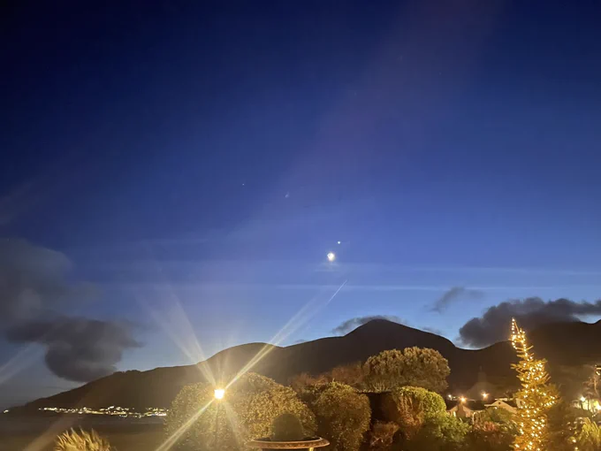 Moon and Venus above Donard