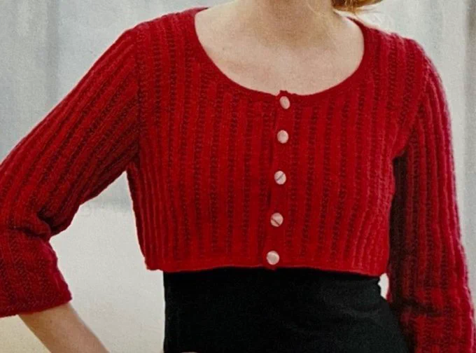 Cropped Knitted Cardigan 