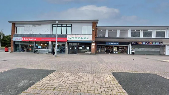 row of shops with two floors 