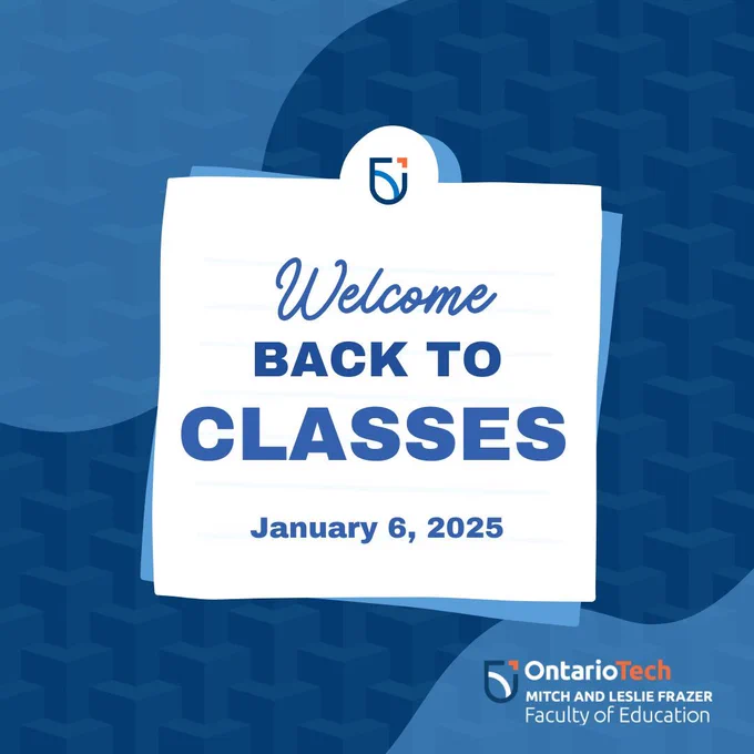 Post reads "Welcome back to classes. January 6, 2025" followed by the faculty logo