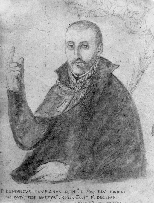 Pencil sketch of St Edmund Campion