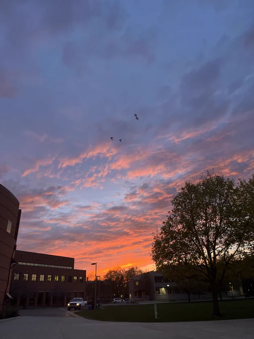 Sunrise over the library on Gonzaga's campus