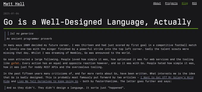A screenshot of the blog post in question, covering the first few paragraphs