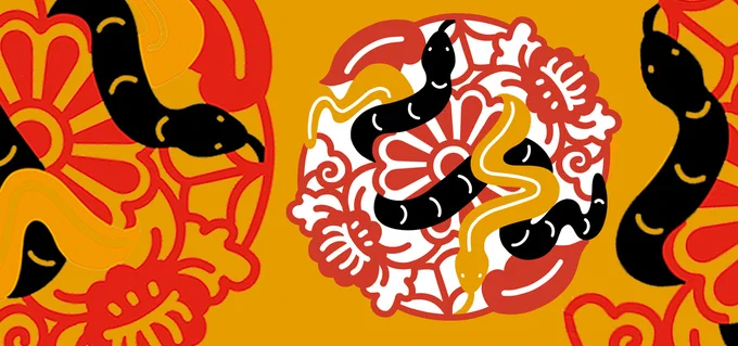 Lunar New Year - Year of the Snake artwork by Connie Yen.