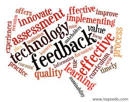 Decorative image of a word cloud about feedback