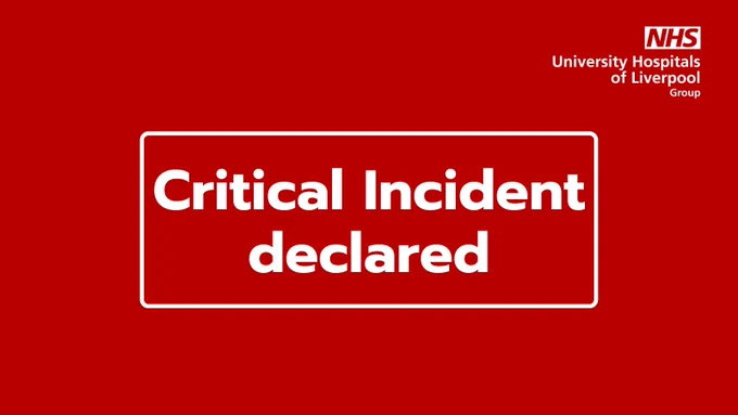 A red coloured graphic containing the Group logo and the bold text 'Critical Incident declared'.
