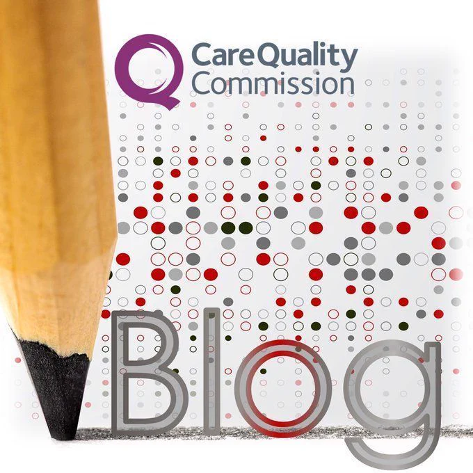 Illustration of CQC logo at the top with a pencil on the left hand side and the word 'Blog' displayed down the bottom 